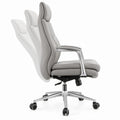 Ergonomischer Drehstuhl Grau/Silber/Schwarz aus PU-Kunstleder, 68 x 68 x 118–128 cm