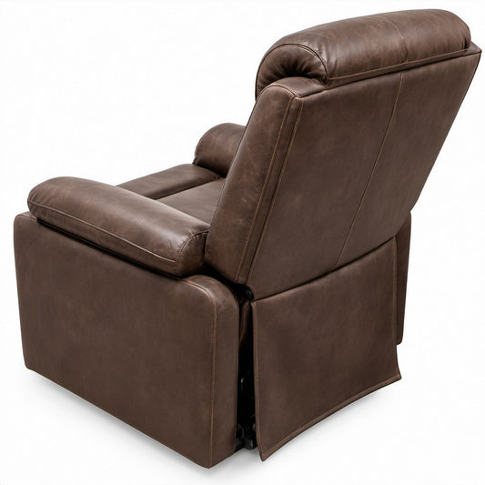 Brauner Relaxsessel mit manueller Liegefunktion aus PU-Kunstleder, 90 x 95 x 105 cm
